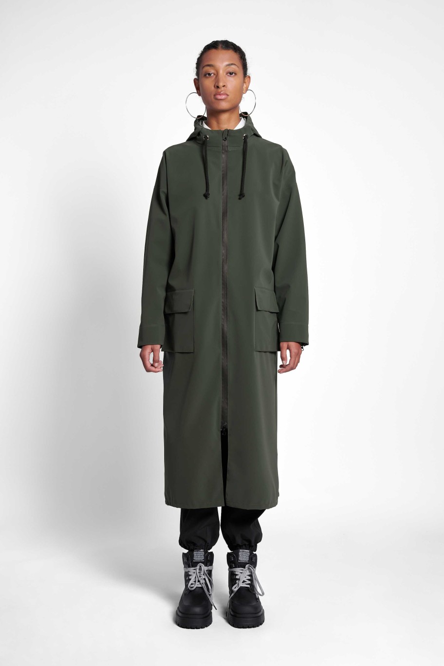 STUTTERHEIM Women'S Sale | Sandviken Long Matte Zip Raincoat